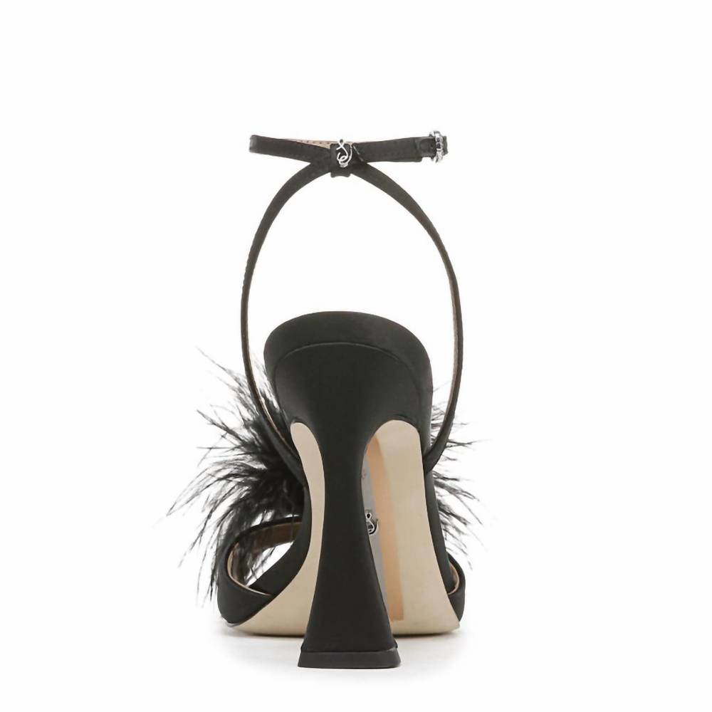 NEW SAM EDELMAN leon heel sandal in black satin - Picture 3 of 3